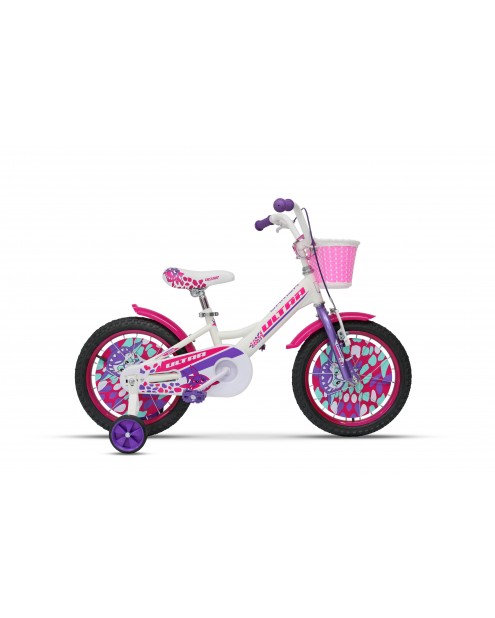 Bicicleta copii 16 inch Ultra , roz/alb varsta 4-6 ani