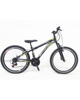 Bicicleta MTB-HT 24" STORM One, cadru otel 16.5", frane V-Brake, 18 viteze, negru/verde