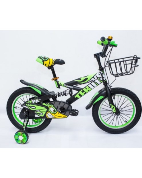 Bicicleta Copii TF BOYS 16" negru mat/verde 4-8 ani