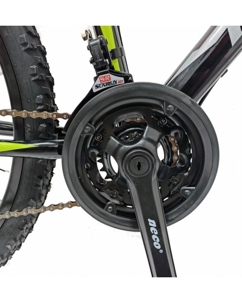Bicicleta MTB-HT 24" STORM One, cadru otel 16.5", frane V-Brake, 18 viteze, negru/verde