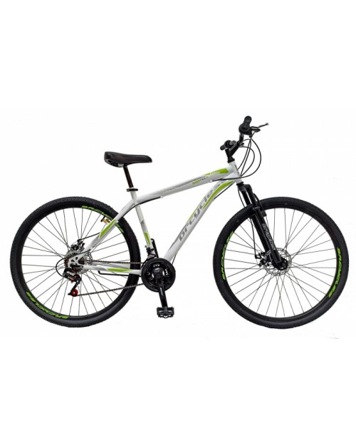 Bicicleta MTB-HT 29" BR One, cadru otel 19", frane disc, 18 viteze, alb/verde