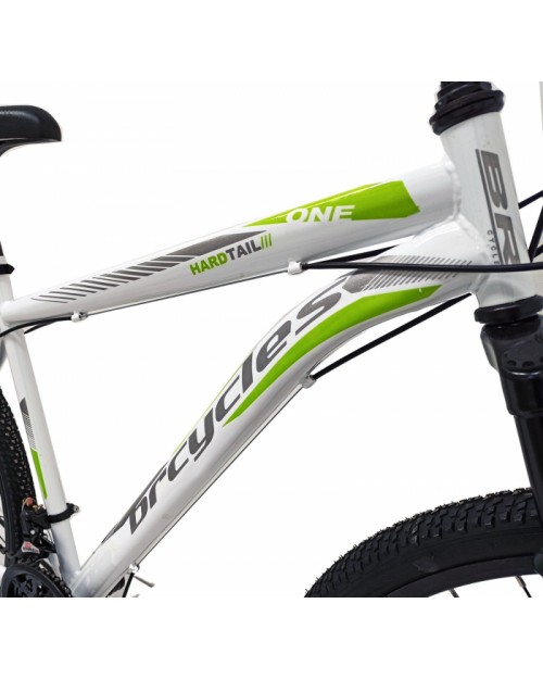 Bicicleta MTB-HT 29" BR One, cadru otel 19", frane disc, 18 viteze, alb/verde