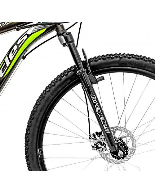Bicicleta MTB-HT 29″ BR One, cadru otel 19″, frane disc, 18 viteze, negru/verde