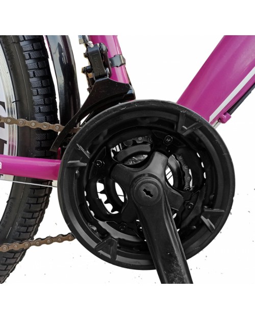 Bicicleta oras 26" RDB Matița, cadru otel 15", frane Disc/V-Brake, 21 viteze, fucsia