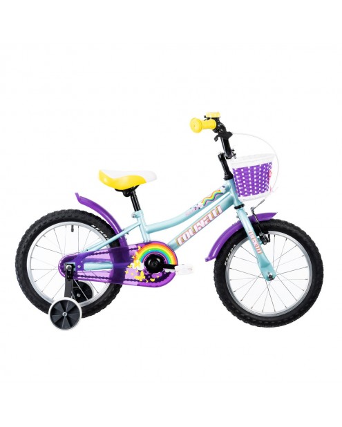 Bicicleta Copii Colinelli COL02, 1 Viteze, Cadru Otel, Marimea 200 mm, Roti 16 inch, Frane V - Brake, Culoare Turcoaz