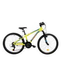 Bicicleta Copii Colinelli COL23, Schimbator Shimano, 18 Viteze, Cadru Otel, Marimea 300 mm, Roti 24 inch, Frane V - Brake, Culoare Verde