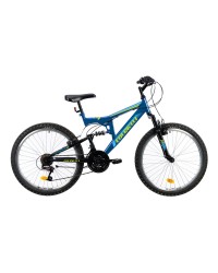 Bicicleta Copii Colinelli COL41, Schimbator Shimano, 18 Viteze, Cadru Otel, Marimea 125 mm, Roti 24 inch, Frane V - Brake, Culoare Albastru
