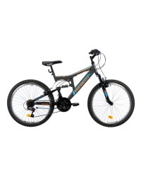 Bicicleta Copii Colinelli COL41, Schimbator Shimano, 18 Viteze, Cadru Otel, Marimea 125 mm, Roti 24 inch, Frane V - Brake, Culoare Gri