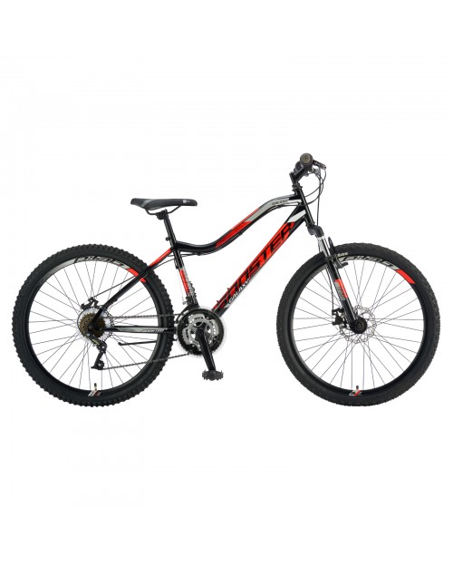 Bicicleta Mtb Booster Galaxy Fs Disc - 26 Inch, Negru-Rosu