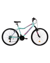 Bicicleta MTB Colinelli COL04, Schimbator Shimano, 18 Viteze, Cadru Otel, Marimea 460 mm, Roti 26 inch, Frane V - Brake, Culoare Turcoaz