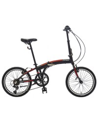 Bicicleta Pliabila Polar Practic 20 - 20 Inch, Negru-Rosu