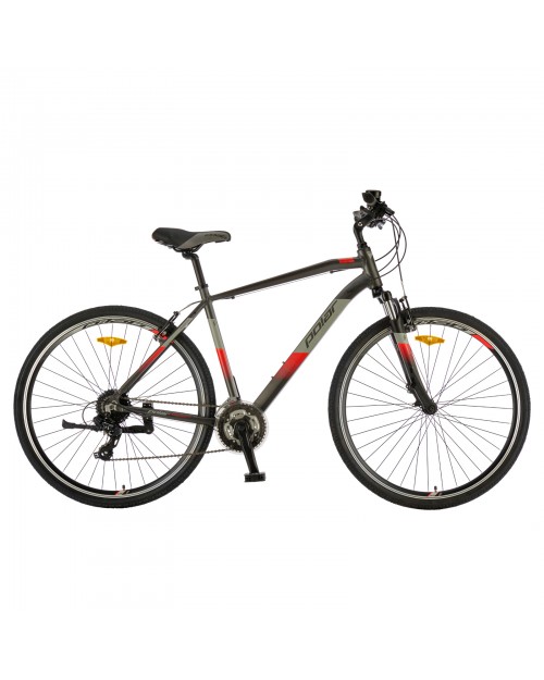 Bicicleta Trekking Polar Forester Comp - 28 inch, M-L, Gri-Rosu