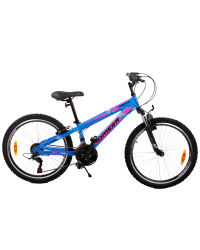 Bicicleta mountainbike copii Omega Gerald 24  , 18 viteze, albastru