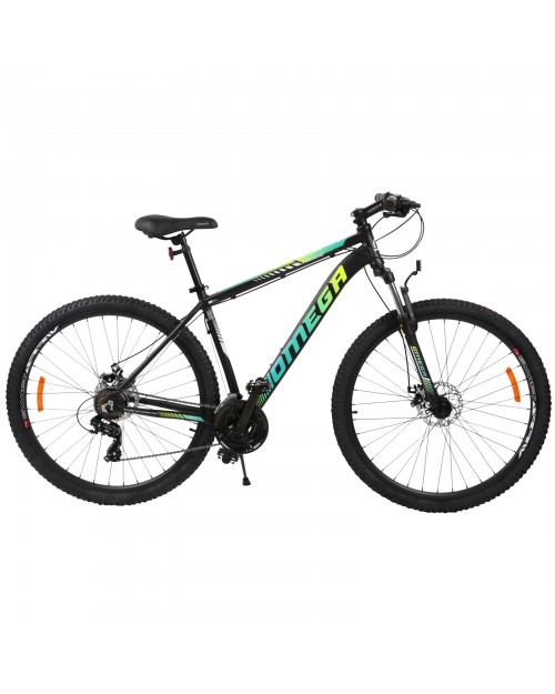 Bicicleta Omega Thomas dimensiune roti 29   negru verde galben, cadru 46 cm